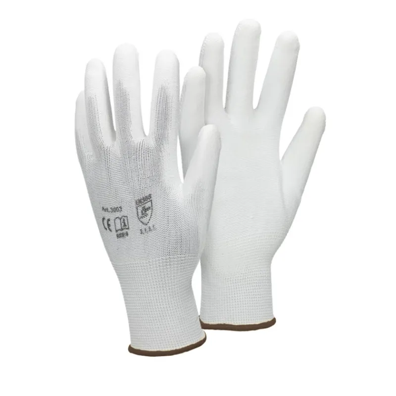 12 Paar Arbeitshandschuhe Nylongewebe mit PU-Beschichtung Größe 9-L Weiß-ECD Germany Outlet