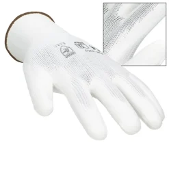 12 Paar Arbeitshandschuhe Nylongewebe mit PU-Beschichtung Größe 9-L Weiß-ECD Germany Outlet