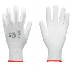 1 Paar Arbeitshandschuhe Nylongewebe mit PU-Beschichtung Größe 7-S Weiß-ECD Germany New