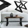 2 Stück Tischbeine Bankkufen B43xH40 cm Tischkufen X-Form aus Stahl pulverbeschichtet Schwarz ML-Design-ECD Germany New