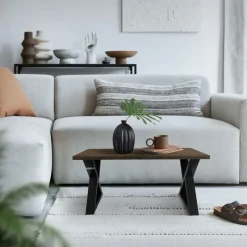 2 Stück Tischbeine Bankkufen B43xH40 cm Tischkufen X-Form aus Stahl pulverbeschichtet Schwarz ML-Design-ECD Germany New