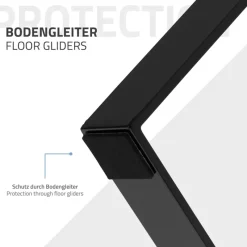 2 Stück Tischbeine Bankkufen B28,5xH40,5 cm Schwarz Tischkufen Trapez-Form Stahl pulverbeschichtet ML-Design-ECD Germany Clearance