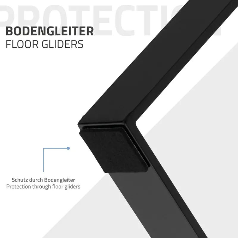 2 Stück Tischbeine Bankkufen B28,5xH40,5 cm Schwarz Tischkufen Trapez-Form Stahl pulverbeschichtet ML-Design-ECD Germany Clearance
