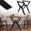 2 Stück Tischbeine B60xH72 cm Tischkufen X-Form Stahl pulverbeschichtet Schwarz ML-Design-ECD Germany Discount