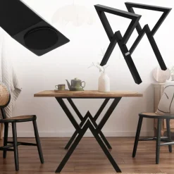 2 Stück Tischbeine B60xH72 cm Tischkufen X-Form Stahl pulverbeschichtet Schwarz ML-Design-ECD Germany Discount