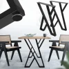 2 Stück Tischbeine B50xH71 cm Tischkufen X-Form Stahl pulverbeschichtet Schwarz ML-Design-ECD Germany Sale
