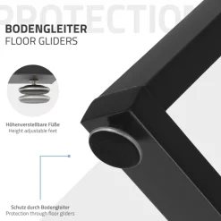 2 Stück Tischbeine B50xH71 cm Tischkufen X-Form Stahl pulverbeschichtet Schwarz ML-Design-ECD Germany Sale