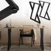 2 Stück Tischbeine B50xH71 cm Tischkufen X-Form Stahl pulverbeschichtet Schwarz ML-Design-ECD Germany Clearance