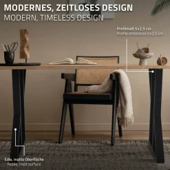 2 Stück Tischbeine B50xH71 cm Tischkufen X-Form Stahl pulverbeschichtet Schwarz ML-Design-ECD Germany Clearance