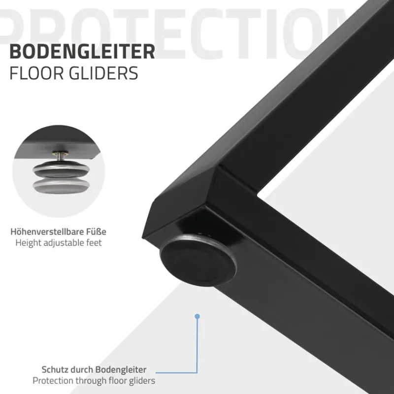 2 Stück Tischbeine B50xH71 cm Tischkufen X-Form Stahl pulverbeschichtet Schwarz ML-Design-ECD Germany Clearance