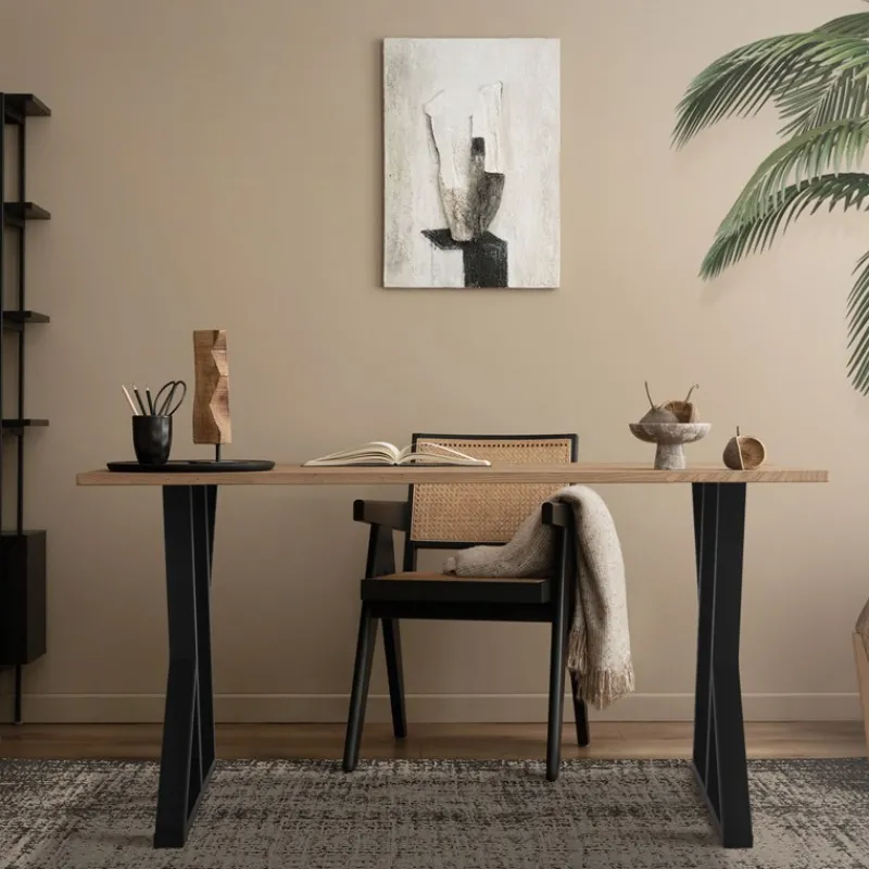 2 Stück Tischbeine B50xH71 cm Tischkufen X-Form Stahl pulverbeschichtet Schwarz ML-Design-ECD Germany Clearance