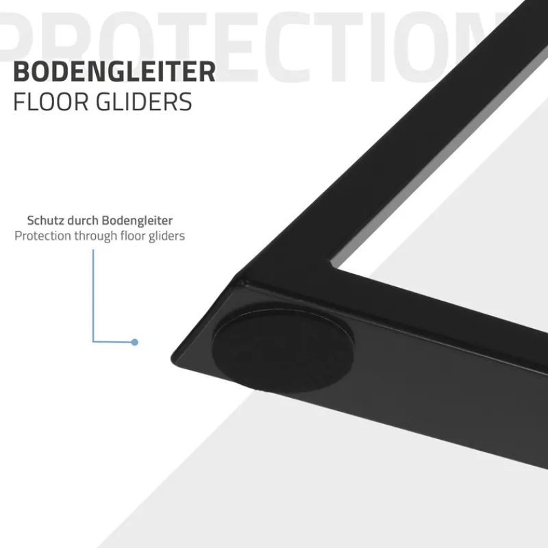2 Stück Tischbeine B69xH72 cm Tischkufen X-Form Stahl pulverbeschichtet Schwarz ML-Design-ECD Germany Clearance