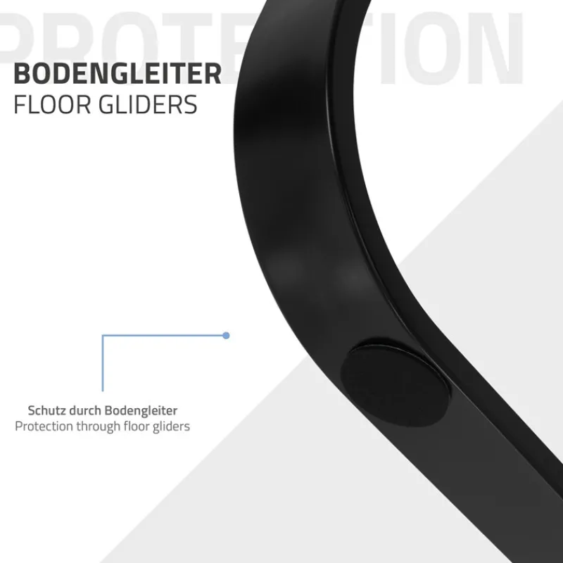 2 Stück Tischbeine B80xH72 cm Tischkufen O-Form aus Stahl pulverbeschichtet Schwarz ML-Design-ECD Germany Clearance