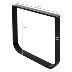 2 Stück Tischbeine B80xH72 cm Tischkufen O-Form aus Stahl pulverbeschichtet Schwarz ML-Design-ECD Germany Clearance