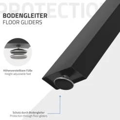 2 Stück Tischbeine B50xH72 cm Tischkufen X-Form Stahl pulverbeschichtet Schwarz ML-Design-ECD Germany Hot