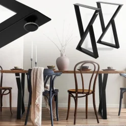 2 Stück Tischbeine B40xH71 cm Tischkufen X-Form aus Stahl pulverbeschichtet Schwarz ML-Design-ECD Germany Sale