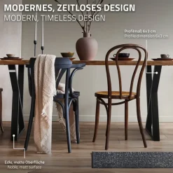 2 Stück Tischbeine B40xH71 cm Tischkufen X-Form aus Stahl pulverbeschichtet Schwarz ML-Design-ECD Germany Sale