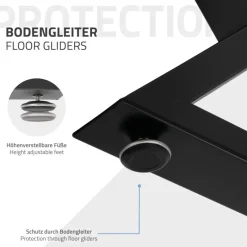 2 Stück Tischbeine B40xH71 cm Tischkufen X-Form aus Stahl pulverbeschichtet Schwarz ML-Design-ECD Germany Sale