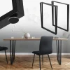 2 Stück Tischbeine B50xH71,5 cm Tischkufen rechteckige Form Stahl pulverbeschichtet Schwarz ML-Design-ECD Germany New