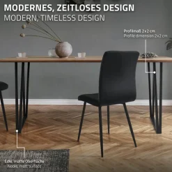 2 Stück Tischbeine B50xH71,5 cm Tischkufen rechteckige Form Stahl pulverbeschichtet Schwarz ML-Design-ECD Germany New