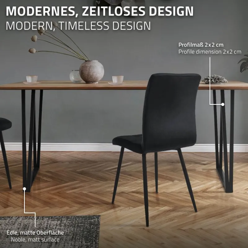 2 Stück Tischbeine B50xH71,5 cm Tischkufen rechteckige Form Stahl pulverbeschichtet Schwarz ML-Design-ECD Germany New