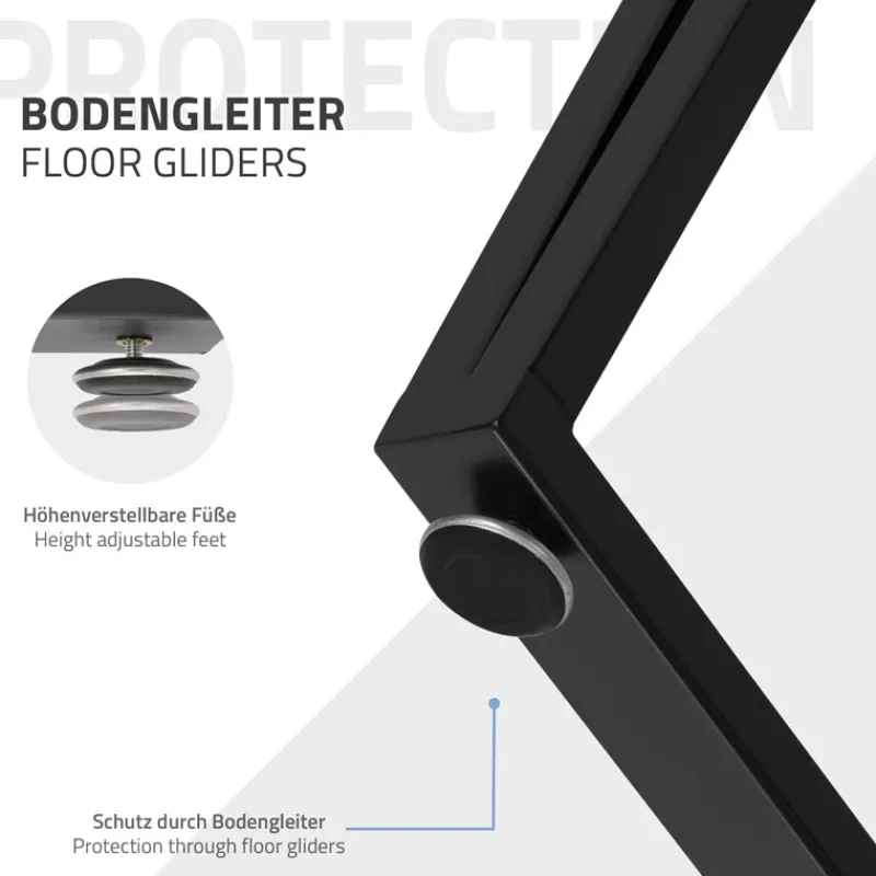 2 Stück Tischbeine B50xH71,5 cm Tischkufen rechteckige Form Stahl pulverbeschichtet Schwarz ML-Design-ECD Germany New