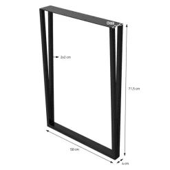 2 Stück Tischbeine B50xH71,5 cm Tischkufen rechteckige Form Stahl pulverbeschichtet Schwarz ML-Design-ECD Germany New