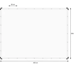Abdeckplane Gewebeplane mit Ösen 3x4 m 180g/m² in Weiß aus PE-ECD Germany Sale
