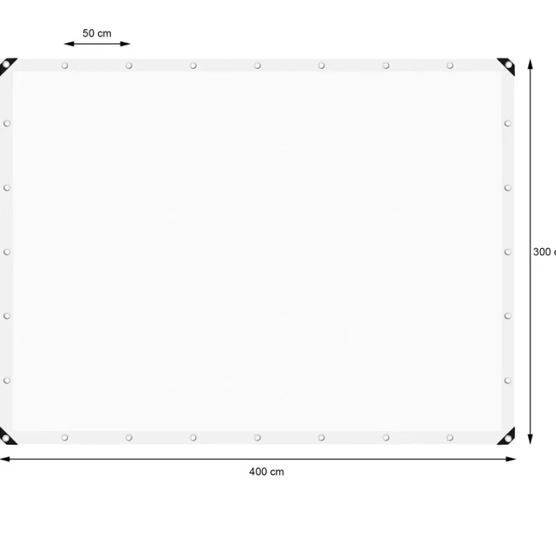 Abdeckplane Gewebeplane mit Ösen 3x4 m 180g/m² in Weiß aus PE-ECD Germany Sale