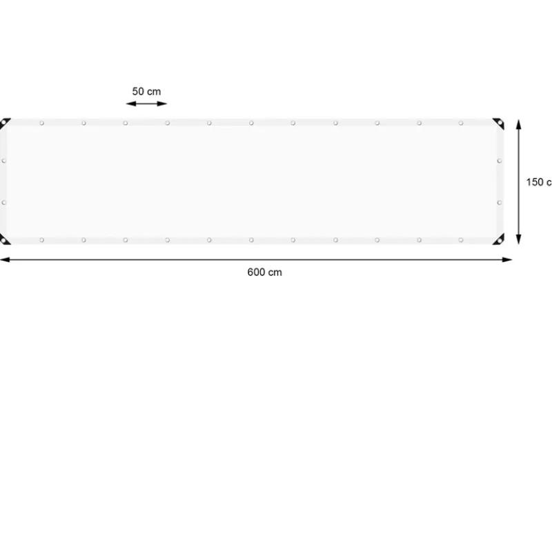 Abdeckplane Gewebeplane mit Ösen 1,5x6 m 180g/m² in Weiß aus PE-ECD Germany Discount