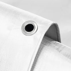 Abdeckplane Gewebeplane mit Ösen 4x6 m 180g/m² in Weiß aus PE-ECD Germany Hot