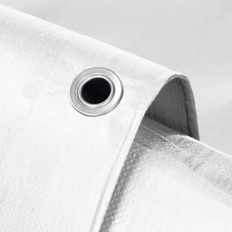 Abdeckplane Gewebeplane mit Ösen 3x5 m 260g/m² in Weiß aus PE-ECD Germany Clearance