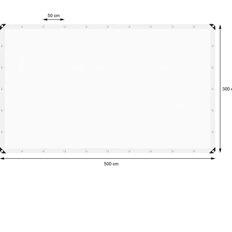 Abdeckplane Gewebeplane mit Ösen 3x5 m 260g/m² in Weiß aus PE-ECD Germany Clearance