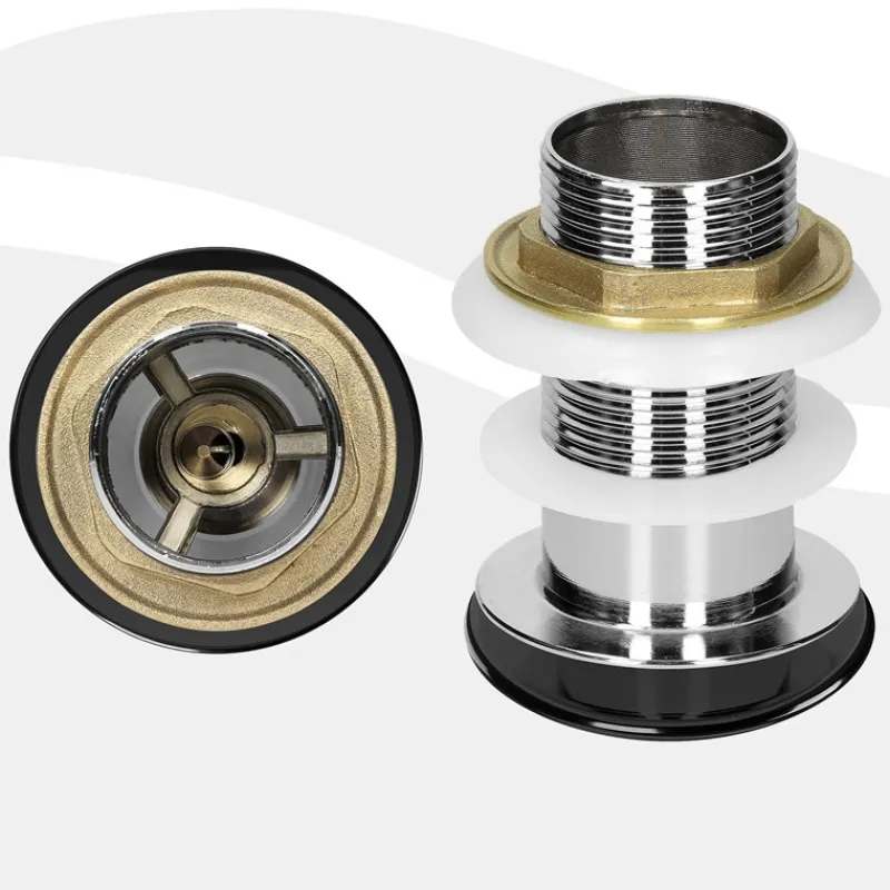 Ablaufgarnitur für Waschbecken ohne Überlauf Schwarz glänzend aus Edelstahl LuxeBath-ECD Germany Outlet