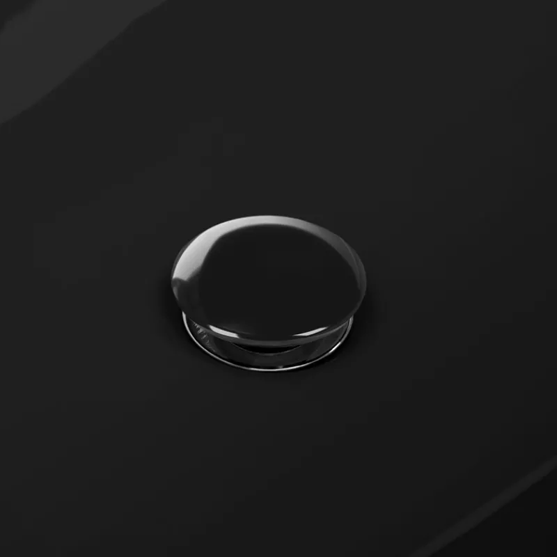 Ablaufgarnitur für Waschbecken ohne Überlauf Schwarz glänzend aus Edelstahl LuxeBath-ECD Germany Outlet