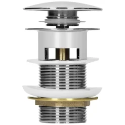 Ablaufgarnitur für Waschbecken mit Überlauf aus Messing-ECD Germany New