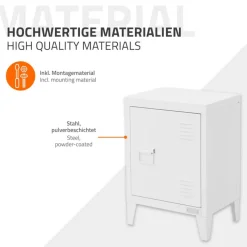 Aktenschrank Büroschrank Industrial 40x30x57,5 cm Weiß aus Stahl ML-Design-ECD Germany New