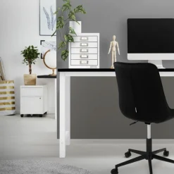 Aktenschrank mit 5 Schubladen 28x38x33 cm Weiß aus Metall ML-Design-ECD Germany Outlet