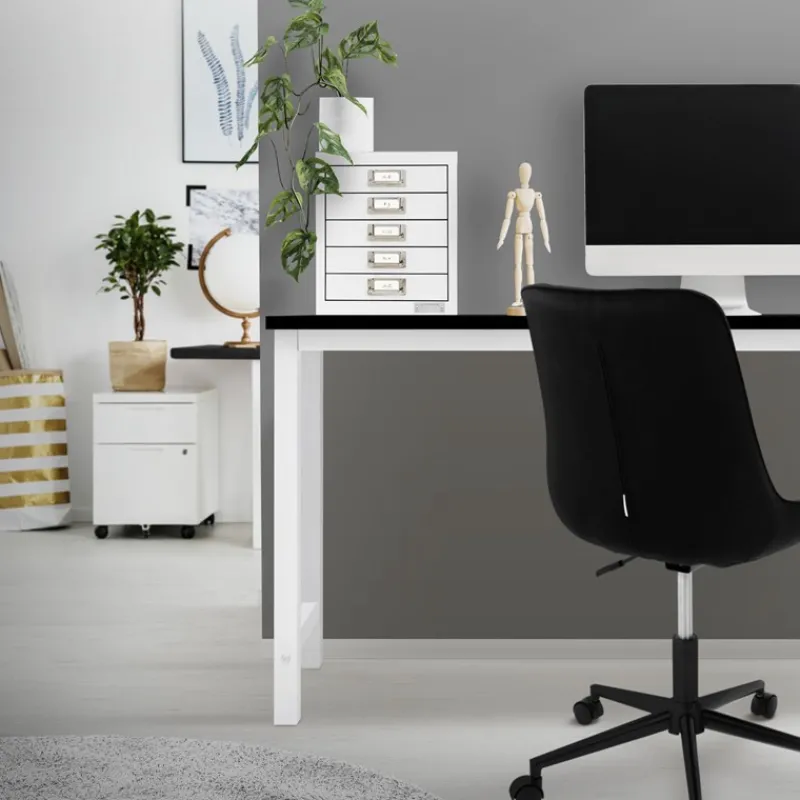 Aktenschrank mit 5 Schubladen 28x38x33 cm Weiß aus Metall ML-Design-ECD Germany Outlet