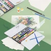 Aquarellfarbkasten mit 48 Farben inklusive Pinsel und Papier Malkasten Set-ECD Germany Sale