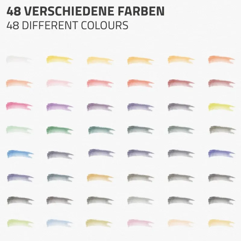 Aquarellfarbkasten mit 48 Farben inklusive Pinsel und Papier Malkasten Set-ECD Germany Sale