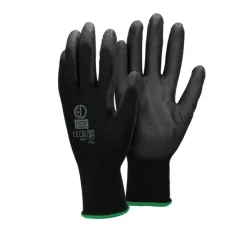 Arbeitshandschuhe 24 Paar mit PU-Beschichtung Schwarz Größe XXL-ECD Germany