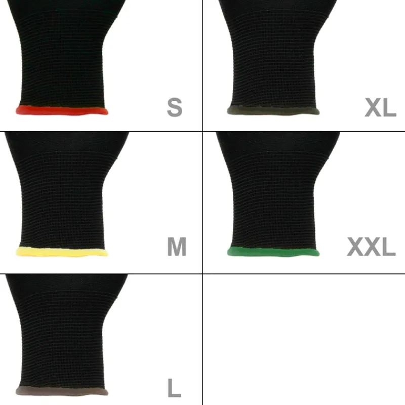 Arbeitshandschuhe 24 Paar mit PU-Beschichtung Schwarz Größe XXL-ECD Germany