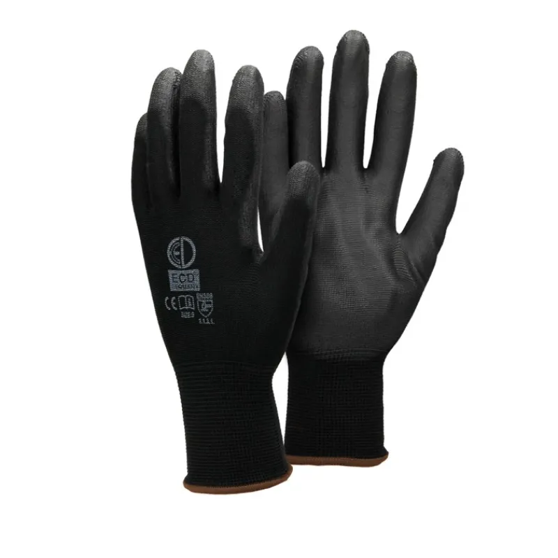 Arbeitshandschuhe 60 Paar mit PU-Beschichtung Schwarz Größe L-ECD Germany Outlet