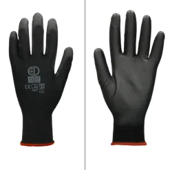 Arbeitshandschuhe 120 Paar mit PU-Beschichtung Schwarz Größe S-ECD Germany Best