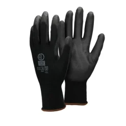 Arbeitshandschuhe 1 Paar mit PU-Beschichtung Schwarz Größe L-ECD Germany Best