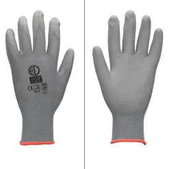 Arbeitshandschuhe 12 Paar mit PU-Beschichtung Grau Größe S-ECD Germany Online