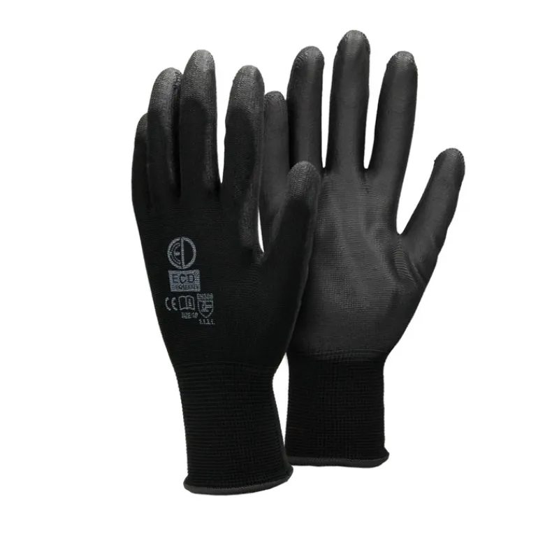 Arbeitshandschuhe 1 Paar mit PU-Beschichtung Schwarz Größe XL-ECD Germany Clearance