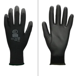 Arbeitshandschuhe 1 Paar mit PU-Beschichtung Schwarz Größe XL-ECD Germany Clearance