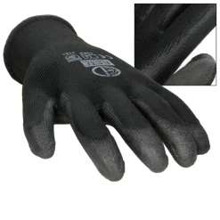 Arbeitshandschuhe 1 Paar mit PU-Beschichtung Schwarz Größe XL-ECD Germany Clearance
